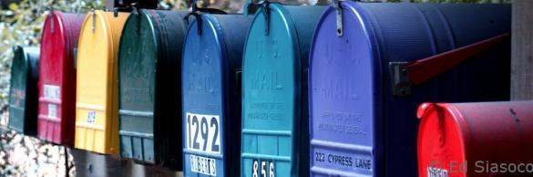 Different colored mailboxes