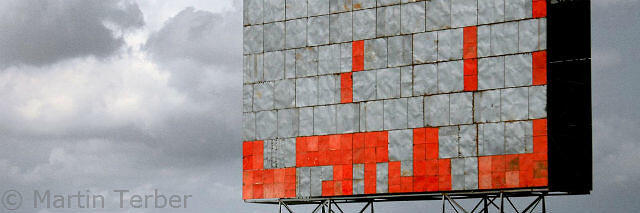 Tetris game on billboard