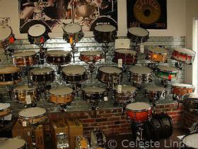 Drums sets in a music shop