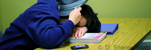 Student sleeping
