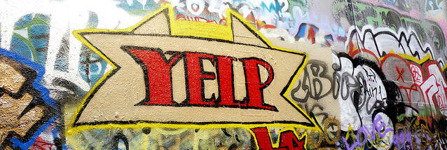 Graffiti spelling "Yelp"