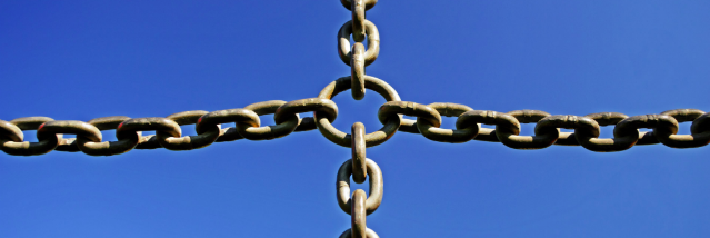 Four chains connected to metal ring