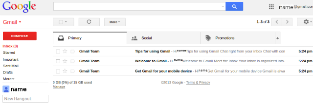 Screenshot of emails from Gmail