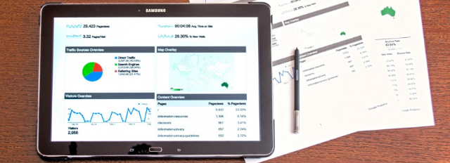 Samsung tablet with graphs