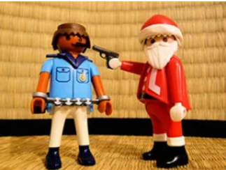 police and santa clause lego