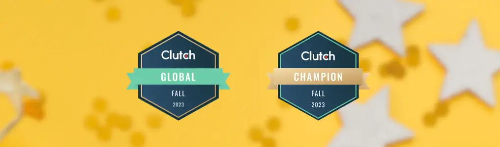 banner of clutch global and champion awards for digital marketing agencies
